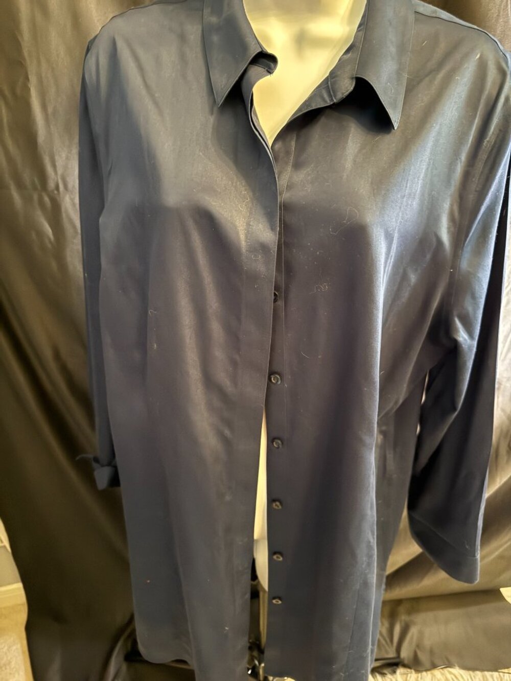 Chico's Size 3 Navy No-Iron Tunic